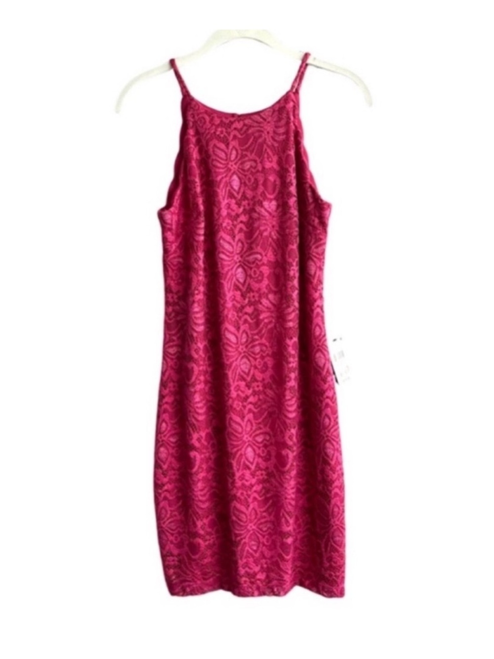 NEW BCX Lace Dress Halter Top Wine Red Size 7 (Juniors)
